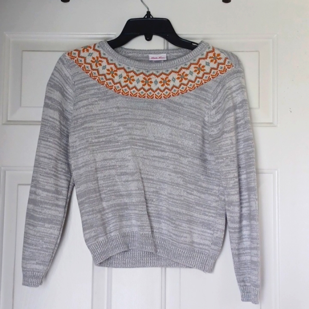 Gray & Silver Girls Sweater